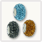 Czech Crystal Rondelle Pave Beads