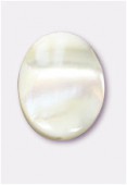 Mother-Of-Pearl Oval Coin Natural 18x13mm x2