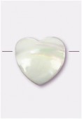 Mother-Of-Pearl Naural Heart Bead 15mm  x1