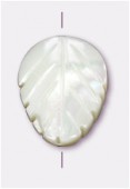 Mother-Of-Pearl Natural Leaf Beads 15x12mm x2