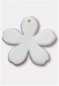 Mother-Of-Pearl White Periwinkle Pendant 30mm x1