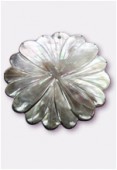 Mother-Of-Pearl Gray Daisy Pendant 45mm x1