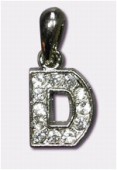 D Charms W / Enamel And Rhinestones Letter x1