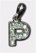 P Charms W / Enamel And Rhinestones Letter x1