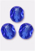 3mm Czech Round Fire Polish Glass Beads Sapphire x50
