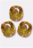 3mm Czech Round Fire Polish Glass Beads Lght Amber x50