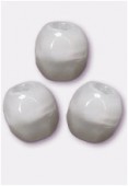 3mm Czech Round Fire Polish Glass Beads  Opaque Gray x50