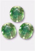 4mm Czech Round Fire Polish Glass Beads Jonquil / Emerald x50