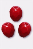 4mm Czech Round Fire Polish Glass Beads Blood Red x50