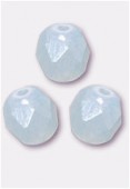 6mm Czech Round Fire Polish Glass Beads Blue Gray Opal x24