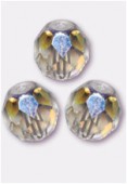 10mm Czech Round Fire Polish Glass Beads Crystal AB x6