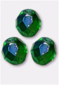 8mm Czech Round Fire Polish Glass Beads Emerald AB x12