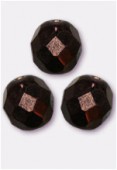10mm Czech Round Fire Polish Glass Beads Dark Bronze x6