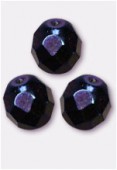 8mm Czech Round Fire Polish Glass Beads Blue Iris x12