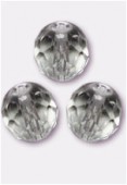 12mm Czech Round Fire Polish Glass Beads Crystal x2
