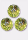 10mm Czech Round Fire Polish Glass Beads Jonquil AB x6