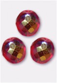 12mm Czech Round Fire Polish Glass Beads Hyacinth AB x2