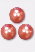 8mm Czech Smooth Round Pearls Salmon x6