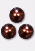 8mm Czech Smooth Round Pearls Bronze x6