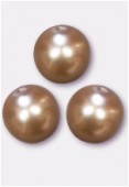 10mm Czech Smooth Round Pearls Beige x4