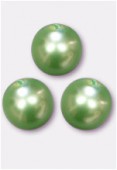 10mm Czech Smooth Round Pearls Peridot x4