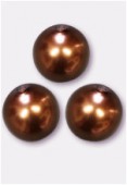 12mm Czech Smooth Round Pearls Hazelnut x2
