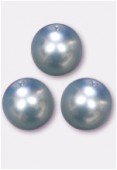 12mm Czech Smooth Round Pearls Blue Sky x2