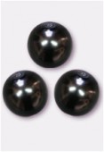 14mm Czech Smooth Round Pearls Hematite x2