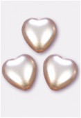 
12x11mm Czech Smooth Heart Pearls Pale Pink x300
