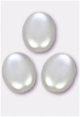 12x9mm Czech Smooth Oval Pearls White x300