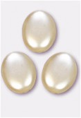 12x9mm Czech Smooth Oval Coin Pearls pearl x4