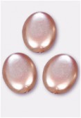 12x9mm Czech Smooth Oval Coin Pearls Beige Pink x4