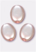 12x9mm Czech Smooth Oval Coin Pearls Light Pink x4