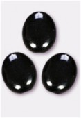 12x9mm Czech Smooth Oval Coin Pearls Jet x4