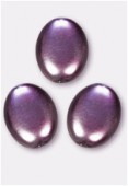 12x9mm Czech Smooth Oval Coin Pearls Amethyst x4