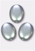 20x14mm Czech Smooth Oval Coin Pearls Blue Sky x2