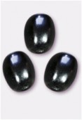 6x4.5mm Czech Smooth Rizo Pearls Black x24