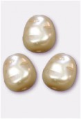12x11mm Czech Smooth Baroque Pearls x2
