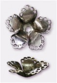 22mm Antiqued Silver Plated Flower Stamping x1