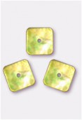 Shell Square Button 14 mm Yellow x100