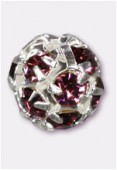 16mm Amethyst Crystal Rhinestone Ball Beads W / Prong Set Czech Crystals x1