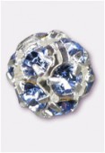 6mm Light Sapphire Rhinestone Ball Beads W / Prong Set Czech Crystals x1
