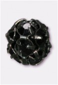 8mm Black /Jet Rhinestone Ball Beads W / Prong Set Czech Crystals x1