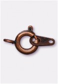 6mm Antiqued Copper Spring Ring Clasp W / Tag x1
