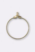 20mm Antiqued Brass Plated Earrings Hoops x2