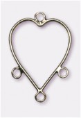 32x23mm Silver Plated Heart Reducers / Links Great For Chandelier Earrings x2