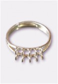 Adjustable Ring 10 Holes Silver Plated x50