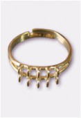 Adjustable Ring 10 Holes Gold Plated x50