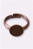 10mm Antiqued Copper Plated Glue On Adjustable Ring x1