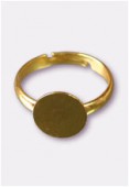10mm Gold Plated Glue On Adjustable Ring x1